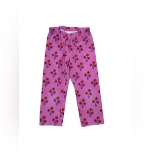 Hanna Andersson Size 130, 8, Pink Posies Capri Cropped Leggings